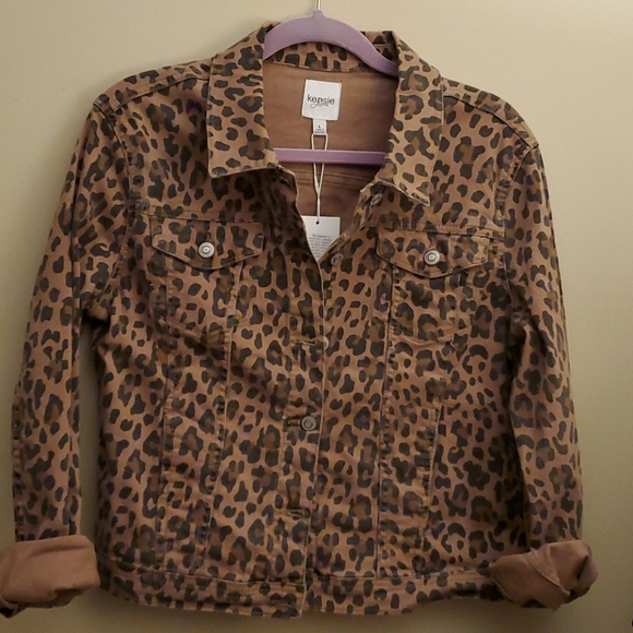 Kensie Jackets & Blazers - Kensie nee with tags leopard 🐆 jean jacket